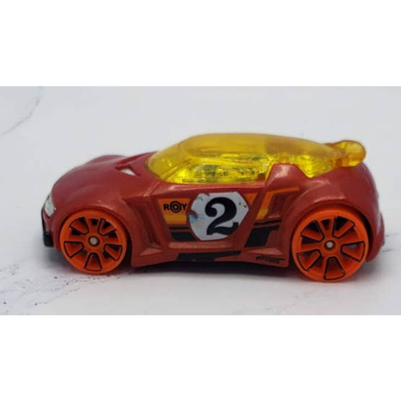 Hot Wheels 2020 Action Series High Voltage Red with Orange 5 Spoke Wheels - Picture 4 of 7